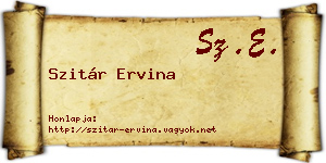 Szitár Ervina névjegykártya